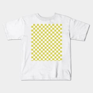 Checkerboard Green pattern Kids T-Shirt